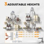 REINHARDT Aluminum Shower Caddy Hanging Adjustable Shower Caddy, Rustproof Hanging Shower Organizer with Hooks Soap Holders, Over Shower Head Caddy for Handheld Showerhead, Silver - Image 3