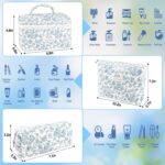 3Pcs Makeup Bag Quilted Cosmetic Bag Set Bow Travel Large Makeup Pouch for Women Cute Portable Cotton Toiletry Bag Skincare Organizer Coquette Vintage Travel Essential - Image 4