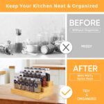 Bamboo Spice Rack Organizer for Cabinet 3 Tier Countertop Step Spice Shelf for Kitchen Storage and Organizer (2 Pack, Cabinet) - Image 3