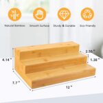 Bamboo Spice Rack Organizer for Cabinet 3 Tier Countertop Step Spice Shelf for Kitchen Storage and Organizer (2 Pack, Cabinet) - Image 4