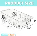 2 Pack Refrigerator Organizer Bin with Wheels, Roll Out Pantry Storage with Dividers, Clear Plastic Refrigerator Drawer, Upgrade Thick Fridge Caddy for Under Sink, Kitchen Organization - Image 3