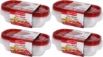 Rubbermaid Take Alongs Food Storage Container, 4-Cup Rectangle, Set of 12, (12 Pack), Red - Image 3