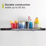 Rubbermaid FastTrack Rail Large Shelf Organization System, Holds up to 50 Pounds, Ideal for Cleaning Products/Garden Supplies/Laundry Products - Image 4