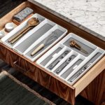 madesmart 3 Compartment Utensil Tray, Multi Purpose Storage Organizer, Non Slip Lining,Deep Storage for Ladles, Whisks & Serving Tools, for Drawers & Home Organization, White - Image 4