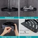 Hoomtaook Adhesive Corner Shelf Bathroom Shower Caddy Organizer for Kitchen Toilet No Drilling 2-Tier Bathroom Corner Shelves Shower Caddies - Image 3