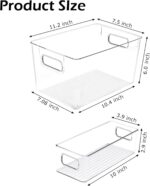 Clear Plastic Storage Bins 8 Pack - Pantry Organizers and Storage, Fridge Organizer Containers for Kitchen, Cabinet, Freezer, Bathroom, Clost, Home Organization - Image 5
