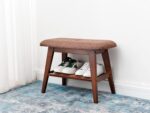 Shoe Entryway Bench, Bamboo Shoe Rack Bench, Organizer with 2 Tier Storage Simple Style Good Load Bearing, Ideal for Entryway Hallway Living Room,(Brown,23.6'') - Image 3