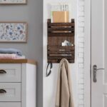 BTY Mail Holder for Wall, Wooden Mail Sorter with 4 Key Hooks, 2 Slot Wall Mounted Mail Sorter Letter Bills Newspaper Magazine Organizer for Entryroom Hallway Office Garage, Rustic Brown - Image 6