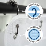 S&T INC. Shower Organizer, Shower Caddy or Bathroom Organizer with Quick Drying Mesh, 7 Pockets to Hold Shampoo, Soap, Loofah, and Cruise Ship Essentials, 14 Inch by 30 Inch, White, 2 Pack - Image 3