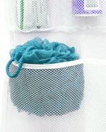 S&T INC. Shower Organizer, Shower Caddy or Bathroom Organizer with Quick Drying Mesh, 7 Pockets to Hold Shampoo, Soap, Loofah, and Cruise Ship Essentials, 14 Inch by 30 Inch, White, 2 Pack - Image 4