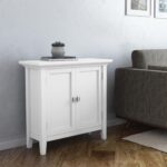 SIMPLIHOME Redmond SOLID WOOD 32 inch Wide Transitional Low Storage Cabinet in White for the Living Room, Entryway and Family Room - Image 3