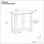 SIMPLIHOME Redmond SOLID WOOD 32 inch Wide Transitional Low Storage Cabinet in White for the Living Room, Entryway and Family Room - Image 4