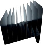 Huron Desktop File Binder Organizer Storage, Inclined Slant 8 Slot, Black Commercial Grade Steel - Image 3