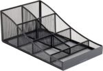 Mind Reader Countertop Organizer, Office Breakroom Supply Caddy, Desktop Organizer, Metal Mesh, Black - Image 6