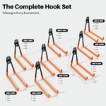 Garage Hooks Heavy Duty, 10 Pack Wall Mount Storage Hangers with Extension Cord Holder Organizer, for Power Tool, Garden Tool, Utility, Ladder, Hose and More - Image 3