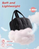 Travel Toiletry Bag for Women with Hanging Hook, Water Resistant Puffy Makeup Organizer with Leak Proof Pockets for Toiletries and Cosmetics - Black (Bag Only) - Image 4