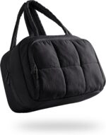 Travel Toiletry Bag for Women with Hanging Hook, Water Resistant Puffy Makeup Organizer with Leak Proof Pockets for Toiletries and Cosmetics - Black (Bag Only) - Image 7
