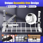 Under Desk Cable Management Tray, Xpatee Upgraded Wire Management No Drill No Screws, Cable Tray with Clamp for Wire Organizers, Computer Cord Rack for Office, Home - No Damage to Desk White - Image 3