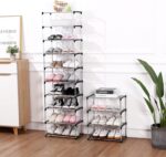 Stackable Small Shoe Rack, Entryway, Hallway and Closet Space Saving Storage and Organization (3-Tier, Black) - Image 3