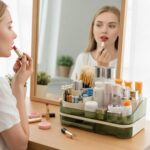 Extra Large Capacity Makeup Organizer with Brush Holder - Plastic Vanity Countertop Storage for Full Skincare & Cosmetic Collection - Image 3