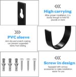 2 Pcs Wall Hooks for Hanging Heavy Duty, Coat Hooks Wall Mounted, Black Metal Screw in Hook Hangers for Hanging Towels Backpack Clothes Robe Bags Bathroom Closet Garage Outdoor + Screws(6.1") - Image 4