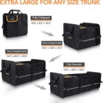 HEYTRIP Large Trunk Organizer With Built-in Leakproof Cooler Bag, 2 Tie-Down Straps, 4 Removable Dividers, Foldable Cover, Built with 2mm PE Board - Image 3