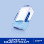 Sistema KLIP IT PLUS Leakproof Food Storage Containers | 2.2 L | Airtight, Stackable & Nestable Meal Prep Containers with Lids | Lunch Boxes | BPA-Free | 3 Count, Blue - Image 3