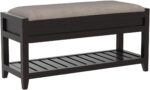 Roundhill Furniture Rouen Espresso Seating Bench with Shoe Storage, - Image 4