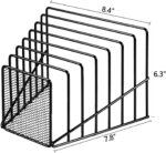 2 Pack Multi Step File Organizer Incline Desktop File Sorter Metal Wire Mesh Step File Letter Sorter, 7 Sections, Black - Image 4