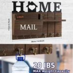 Key Holder for Wall with Shelf - Rustic Wooden Key Rack, Mail Organizer & Hooks for Keys, Coats, Dog Leash, Letters - Decorative Key Hanger for Entryway, Hallway, Living Room - Image 4