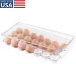 iDesign Clear Plastic Egg Holder for Fridge with Lid - 21 Egg Storage Container Organizer Bin - Image 3