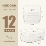 Hudgan 12 Pack Clear Storage Bins for Fridge, Plastic Pantry Organizer Containers for Home, Kitchen Cabinet, Freezer, Bathroom Shelf, Under Sink and Closet - Image 4