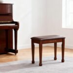 Piano Bench with Waterproof Padded Cushion, Makeup Stools for Vanity, Bench for Living Room/Bedroom (Wood) - Image 3