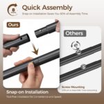 Clothes Rack, Double Rods Rolling Clothing Rack for Hanging Clothes, Portable Garment Rack with Wheels, Coat Rack Wardrobe Closet Load 240 LBS for Bedroom Laundry Room, Black - Image 5