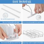 asika Drink Organizer for Fridge, Adjustable Width Soda Can Dispenser for Refrigerator Organizers and Storage, 3 Rows Beer Bottle Beverage Holder with Pusher Glide (14.96" D, White) - Image 4