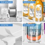 asika Drink Organizer for Fridge, Adjustable Width Soda Can Dispenser for Refrigerator Organizers and Storage, 3 Rows Beer Bottle Beverage Holder with Pusher Glide (14.96" D, White) - Image 5