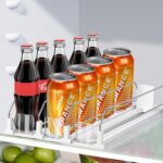 asika Drink Organizer for Fridge, Adjustable Width Soda Can Dispenser for Refrigerator Organizers and Storage, 3 Rows Beer Bottle Beverage Holder with Pusher Glide (14.96" D, White) - Image 7