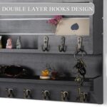 Innovation Key and Mail Holder for Wall, Key Holder Wall Mount, Mail Organizer with 9 Hooks, Black - Image 4