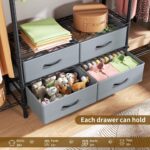 Heavy Duty Garment Rack Clothes Rack,Large Metal Closet Organizer System Storage Wardrobe,Freestanding Clothing Rack with 8 Adjustable Wire Shelves&3 Hang Rods,MaxLoad 900lbs - Image 5