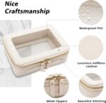 Aveniee Clear Makeup Bag Organizer, Travel Toiletry Bag Cosmetic Case for Women, Portable Make Up Skincare Pouch Car Organizer Bag with Zippers for Essentials,White - Image 3