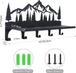 Key Holder for Wall, Metal Decorative Wall Mounted Mountain Key and Mail Holder with Shelf, 2 in 1 Key Hooks for Entryway, Front Door, Hallway, Key Organizer and Key Rack (10 Inches) - Image 4