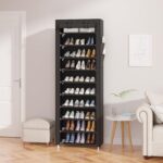 UDEAR 10-Tier Free Standing Shoe Rack Sturdy Shoe Rack Organizer for Closet Entryway Stackable Shoe Shelf with Dustproof Cover,Black - Image 3