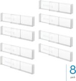 iDesign Plastic Adjustable Deep Kitchen or Dresser Drawers-Set of 8-Clear Dividers - Image 3