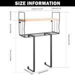 Livabber Towel Racks for Bathroom, Metal Towel Storage Holder for Roll Towels, Wall Mounted Towel Organizer with Storage Basket and Wooden Shelf for Small Spaces (Black) - Image 3