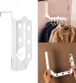 Over The Door Hanger, Rust-Free Plastic Clothes Drying Rack for Bathroom, Space Saving Foldable Heavy Duty Clothes Rack for Laundry Room, Dorm & Apartment | Fits Closet, RV (White) - Image 3