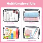 TSA Approved Toiletry Bag, 3 Pack Clear Travel Bags for Toiletries, Quart Size Makeup Cosmetic Bag Organizer for Women Men Travel Accessories(Black) - Image 3
