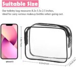 TSA Approved Toiletry Bag, 3 Pack Clear Travel Bags for Toiletries, Quart Size Makeup Cosmetic Bag Organizer for Women Men Travel Accessories(Black) - Image 4