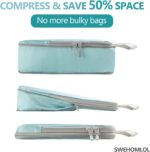 Compression Packing Cubes for Travel, 4 Set Expandable Packing Organizers, Lightweight Luggage Organizer Bags, Travel Essentials for Carry on, Handy Helper for Organizing Clothes, Blue - Image 3
