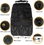 Car Seat Back Organizer with Multiple Storage Pockets, Black Mesh and Fabric, Universal Fit - Image 4