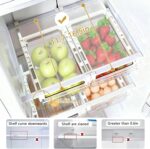 Refrigerator Drawer Organizers, Fridge Drawer Organizer, Pull Out with Handle, Clear Container for Food Drinks, Fit for Refrigerator Shelf Under 0.6 Inch, Easy to Install（1-Pack） - Image 3